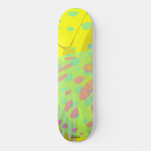 Skate Abstrato Chic Borboleta Dourada Amarelo Violeta