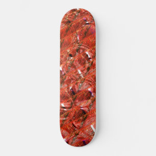 Skate Abstrato claro vermelho com manchas e estilo torto