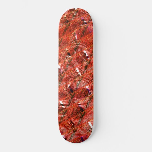 Skate Abstrato claro vermelho com manchas e estilo torto (Frente)