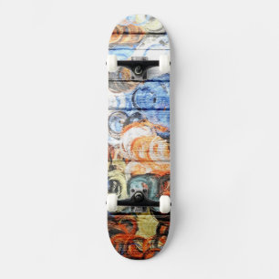 Skate Abstrato colorido da madeira da aguarela
