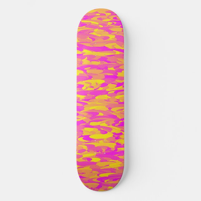 Skate Abstrato cor-de-rosa amarelo-amarelo (Frente)