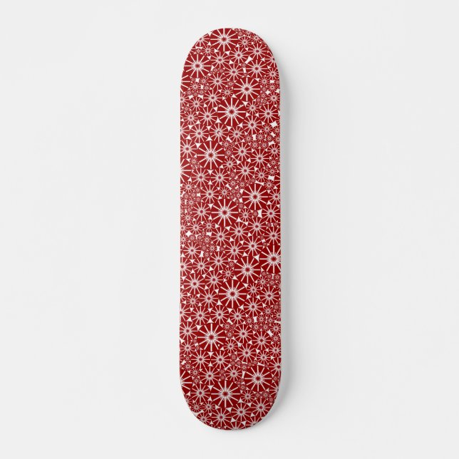 Skate Abstrato da roda estelar - Vermelho rubi em branco (Frente)