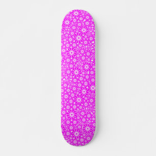 Skate Abstrato da roda estrelada - magenta no branco