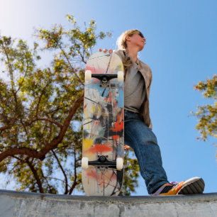 Skate Abstrato de Arte Colorida