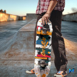 Skate Abstrato de Brushbird - Ao vivo para design de Cor<br><div class="desc">Este andar de skate combina pinceladas dinâmicas com padrões geométricos vibrantes e o lema "Live to Ride." Perfeito para skatistas que apreciam arte moderna,  este design combina texturas expressivas com uma vibração urbana,  artística,  fazer uma declaração ousada em cada passeio.</div>