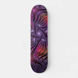 Skate Abstrato de Fantasia Colorida Fractal Roxo