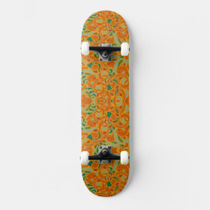 Skate Abstrato de flores brancas, sem costura, azulejo c