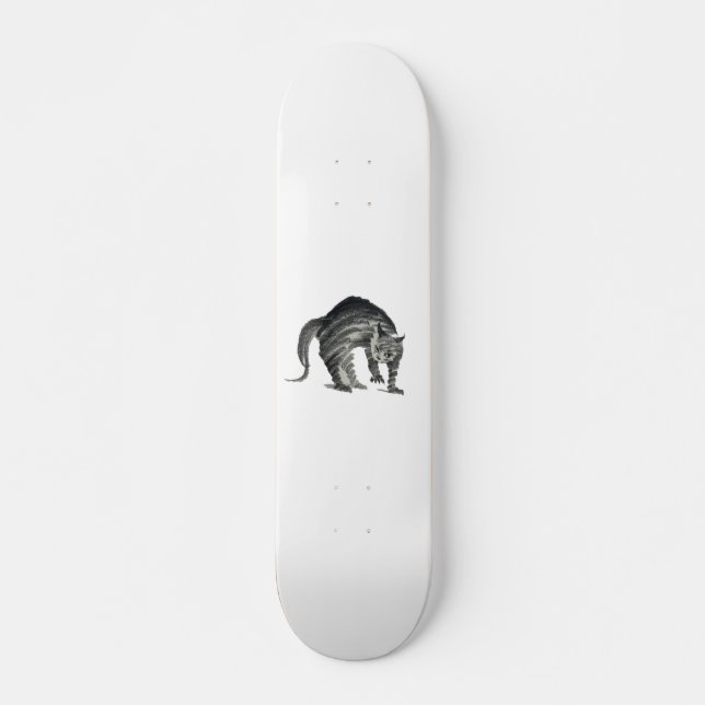 Skate abstrato de gato assustado (Frente)