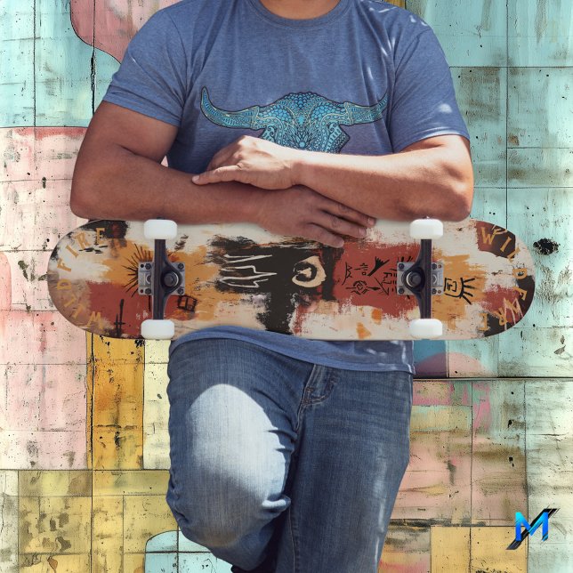 Skate Abstrato de Grafite inspirado em tribal com tons t (Criador carregado)