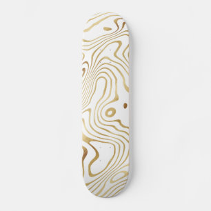 Skate Abstrato de mármore Dourado branco moderno