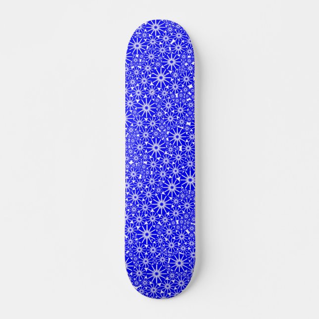 Skate Abstrato de roda estelar - Azul em branco (Frente)