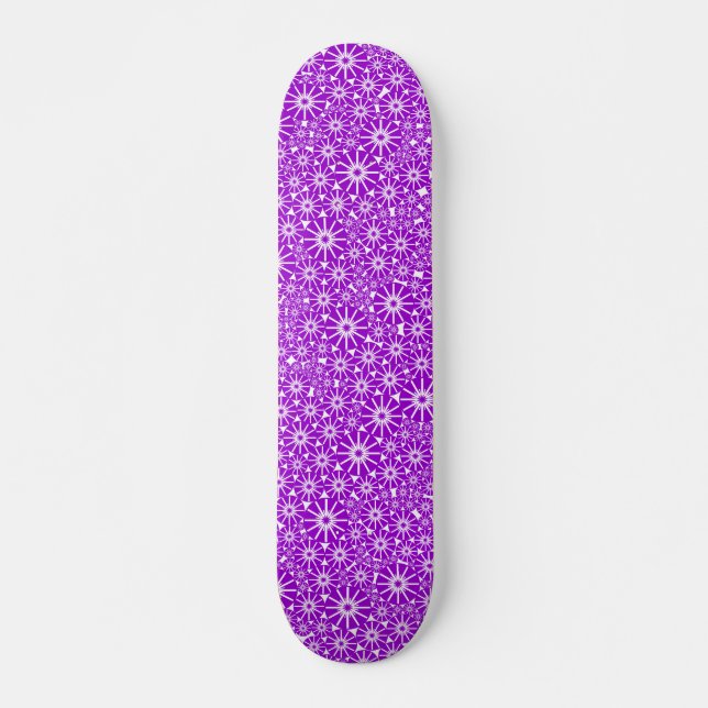 Skate Abstrato de roda estelar - Roxo em branco (Frente)