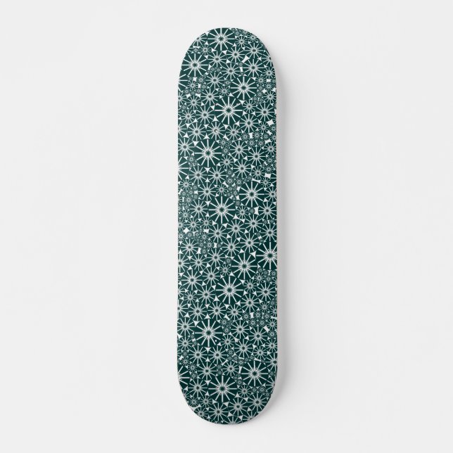 Skate Abstrato de roda estelar - Verde escuro em branco (Frente)