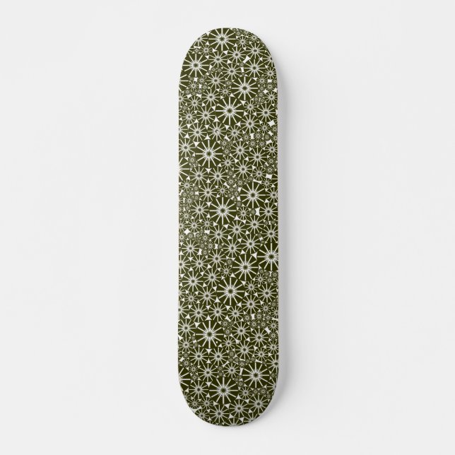 Skate Abstrato de roda - Murky verde em branco (Frente)