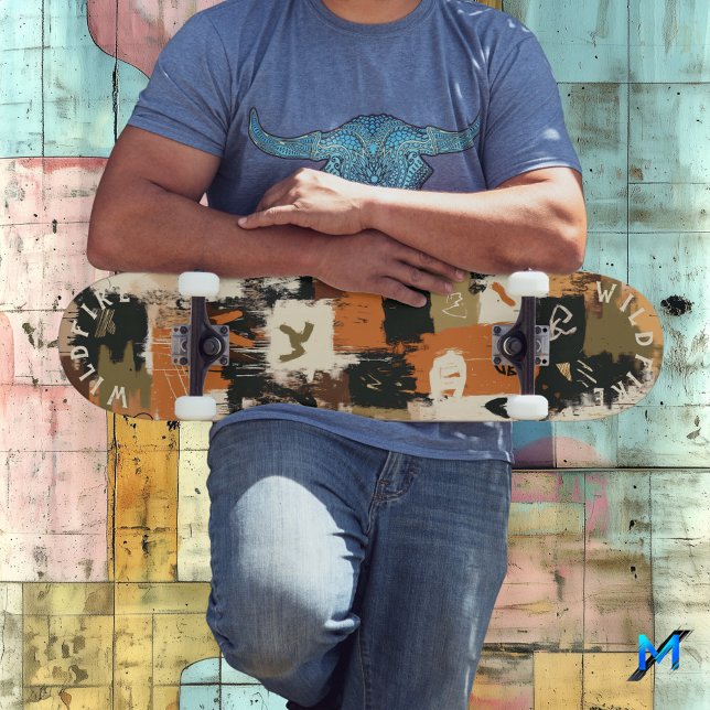 Skate Abstrato de tons de Terra com Motifs de Grafite Ur (Criador carregado)