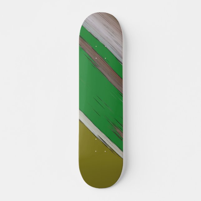 Skate Abstrato Diagonal Verde E Marrom (Frente)