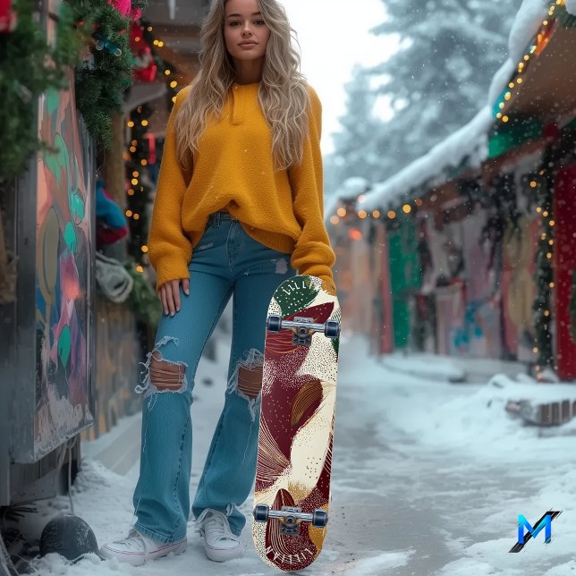 Skate Abstrato elegante com formas orgânicas e tons prof (Criador carregado)