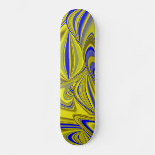 Skate Abstrato em dourado-gelb blau