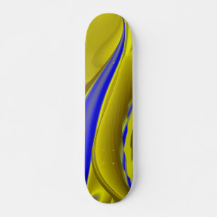 Skate Abstrato em dourado-gelb blau