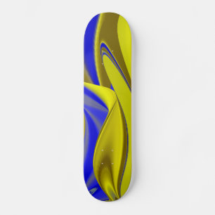 Skate Abstrato em dourado-gelb blau