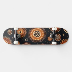 Skate Abstrato em Preto, Marrons e Ferrugem