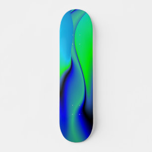 Skate Abstrato em verde e azul
