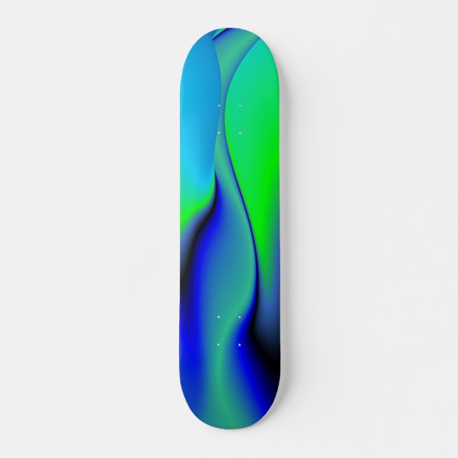 Skate Abstrato em verde e azul (Frente)