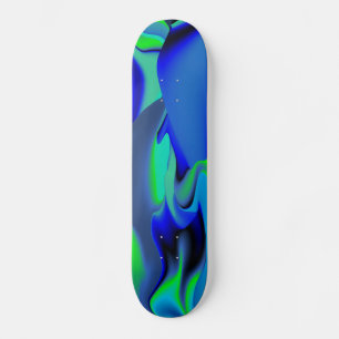 Skate Abstrato em verde e azul