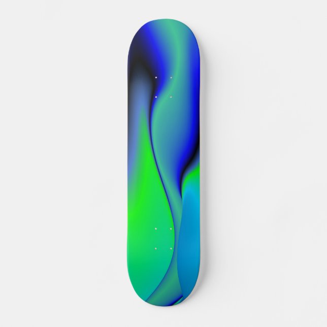 Skate Abstrato em verde e azul (Frente)