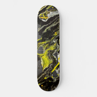 Skate Abstrato Expressionismo Preto e Amarelo