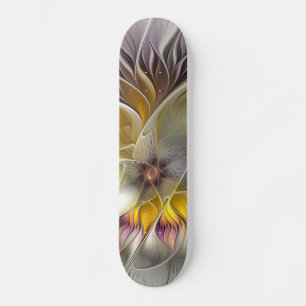 Skate Abstrato Fantasia Colorida Flor Moderna Fractal