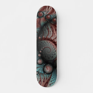 Skate Abstrato Fantasy Fractal Art Balls Brown Blue