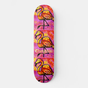 Skate Abstrato Flamingo Bird Personalizado