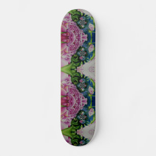 Skate Abstrato floral pintura a aquarela retro boho