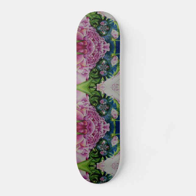 Skate Abstrato floral pintura a aquarela retro boho (Frente)