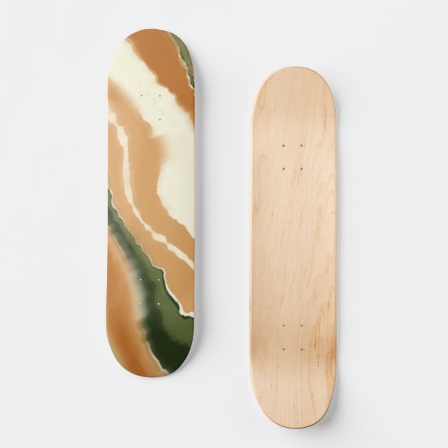 Skate Abstrato Geode Watercolor Natural (Frente)