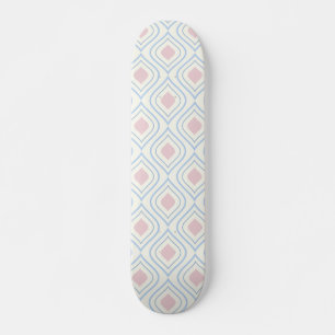 Skate Abstrato geométrica, azul, rosa e esbranquiçada