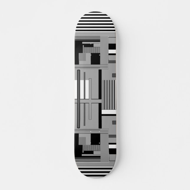 Skate Abstrato geométrico de néon brilhante (Frente)