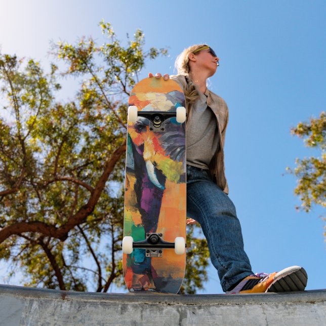 Skate Abstrato Happy Rainbow Elephant (Ao ar livre 1)