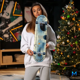 Skate Abstrato Mineralista Azul e Amarelo