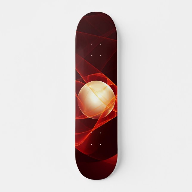 Skate Abstrato Modern Red Cream Fantasy Arte Fractal (Frente)