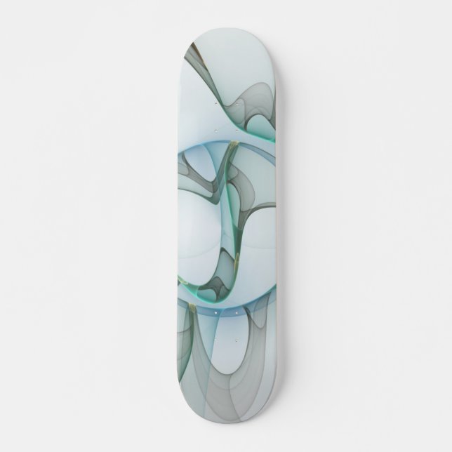 Skate Abstrato moderna Cinza azul-turquesa (Frente)