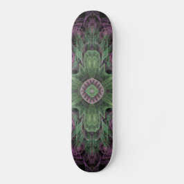 Skate Abstrato moderno - Roxo Fractal e Design Verde