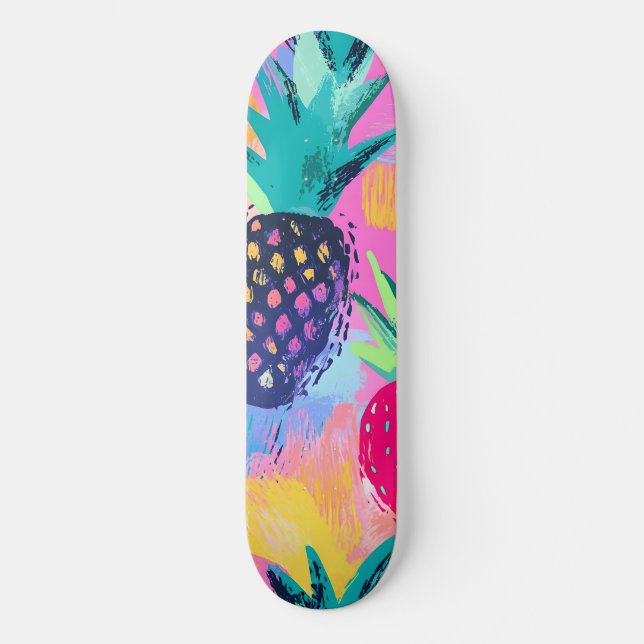 Skate Abstrato Paradise Tropical Fruta Fiesta (Frente)