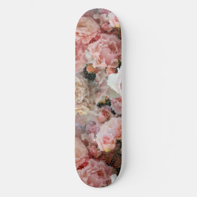 Skate Abstrato pastel rosa rosa sobrepõe pixel arte (Frente)