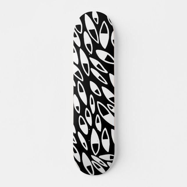 Skate Abstrato Petais - Branco em preto (Frente)