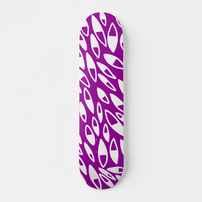 Skate Abstrato Petais - Branco em roxo (Frente)