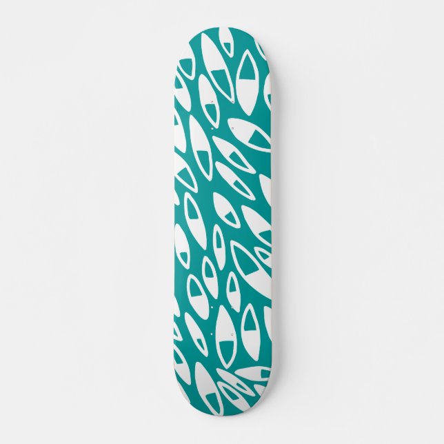 Skate Abstrato Petais - Branco na Aqua (Frente)