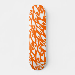 Skate Abstrato Petals - Branco sobre Laranja