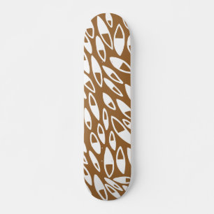 Skate Abstrato Petals - Branco sobre o Marrom